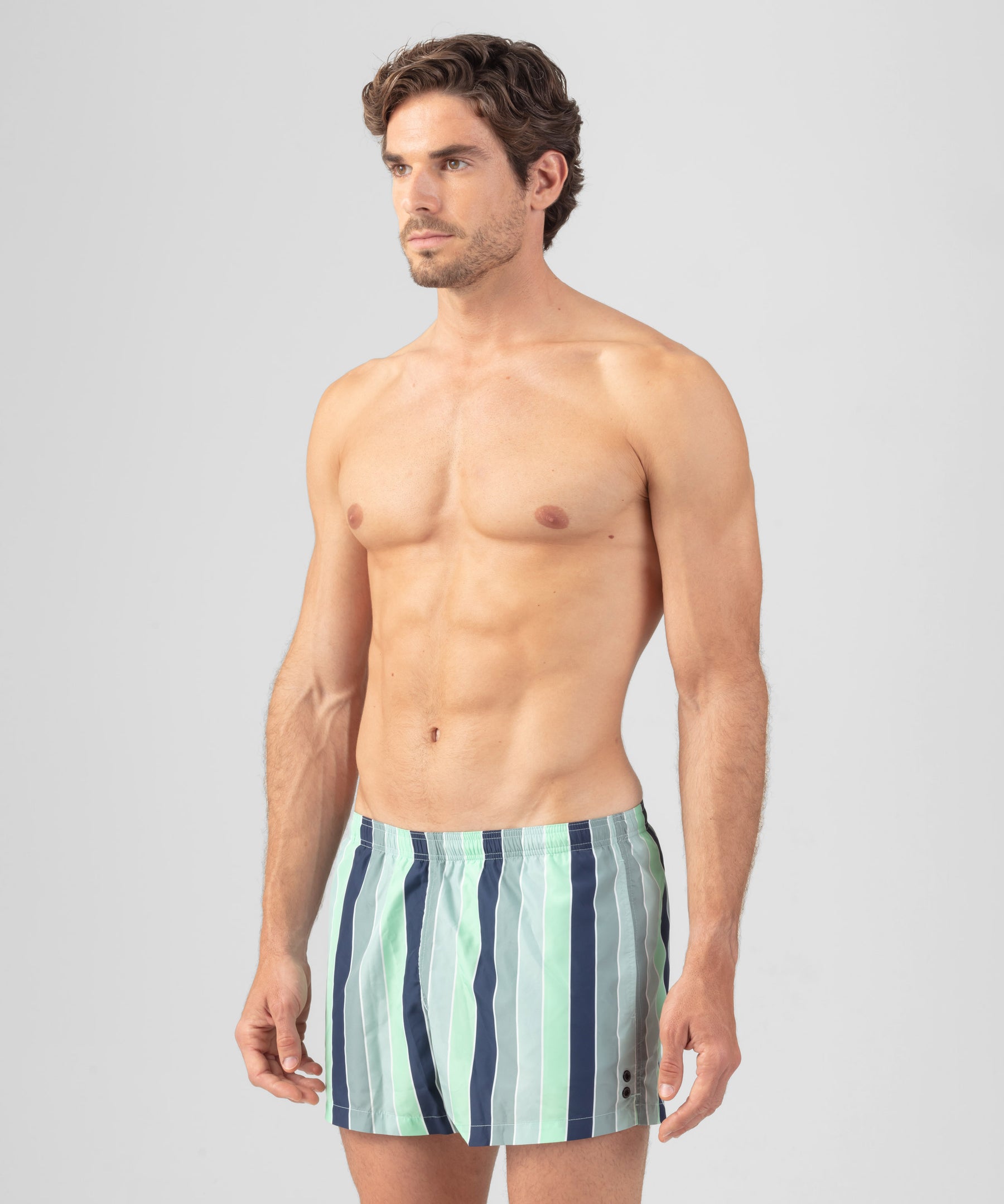 Swim Shorts w. Multico Stripes: Aquamarine