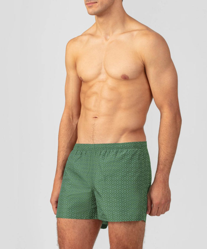 Short de bain avec motif lignes nordiques : Cactus