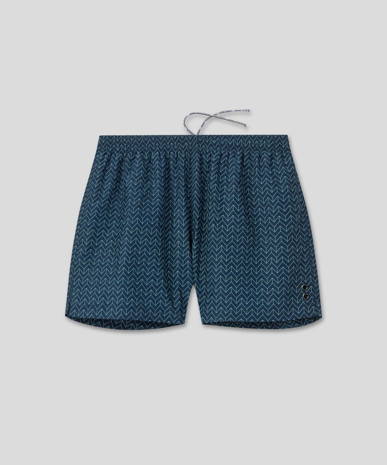 Short de bain motif Ligne Nordique : Marine
