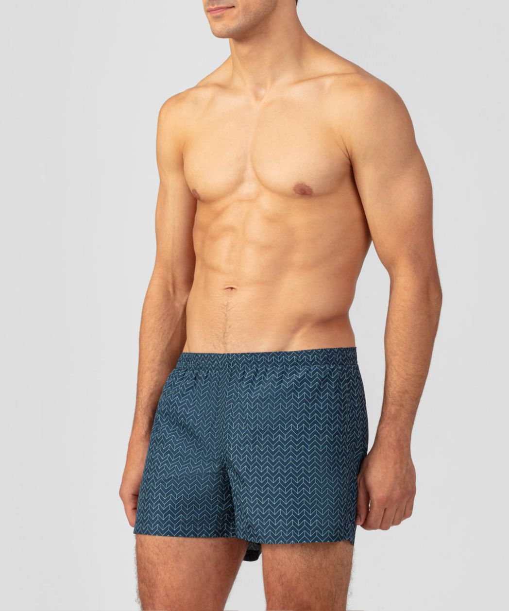 Short de bain motif Ligne Nordique : Marine