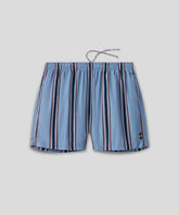 Short de bain à rayures irrégulières: Bleu denim clair