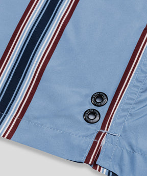 Short de bain à rayures irrégulières: Bleu denim clair