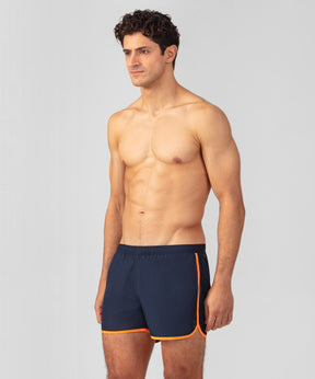 Marathon Swim Shorts: Navy/Neon Orange