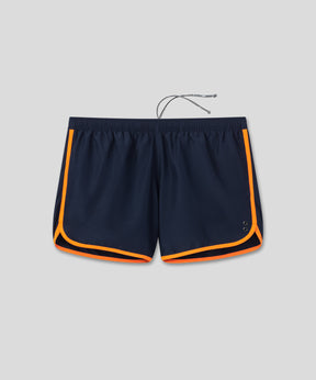 Marathon Swim Shorts: Navy/Neon Orange