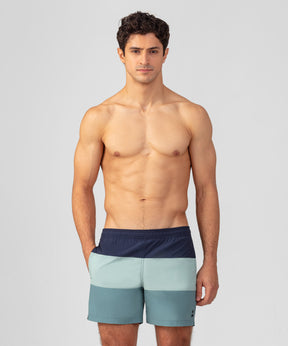 Short de bain à bandes larges: Bleu océan