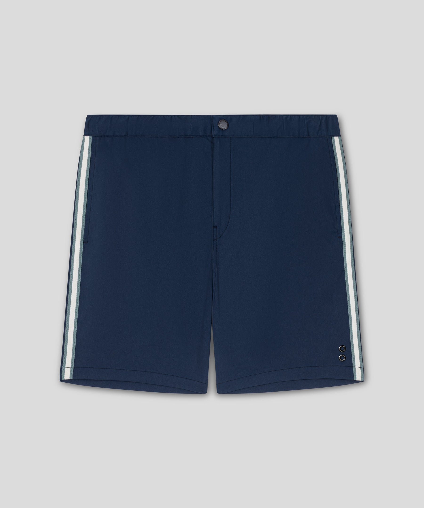 Sports Chino Shorts w. Side Stripes: Deep Ocean