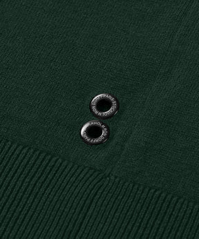 Wool Cotton Sweater w. Lines: Court Green