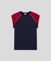 Sweatshirt sans manches en coton organique: Bleu marine