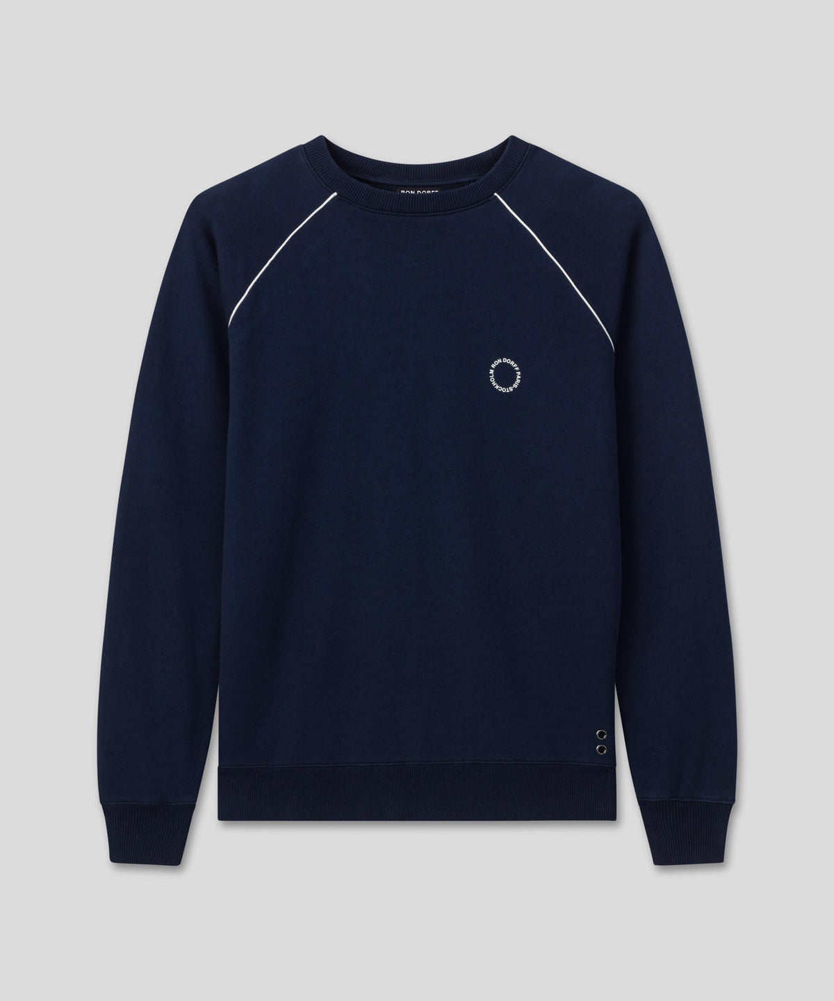 Organic Cotton Sweatshirt w. Piping: Deep Ocean