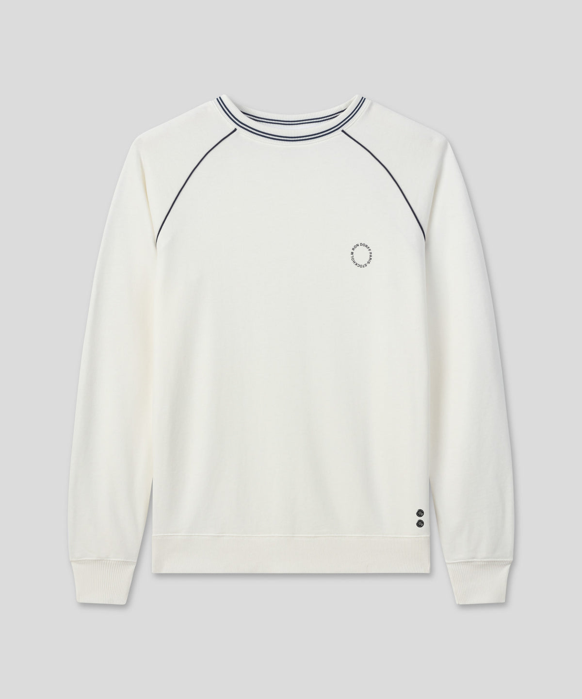 Organic Cotton Sweatshirt w. Piping: Off White