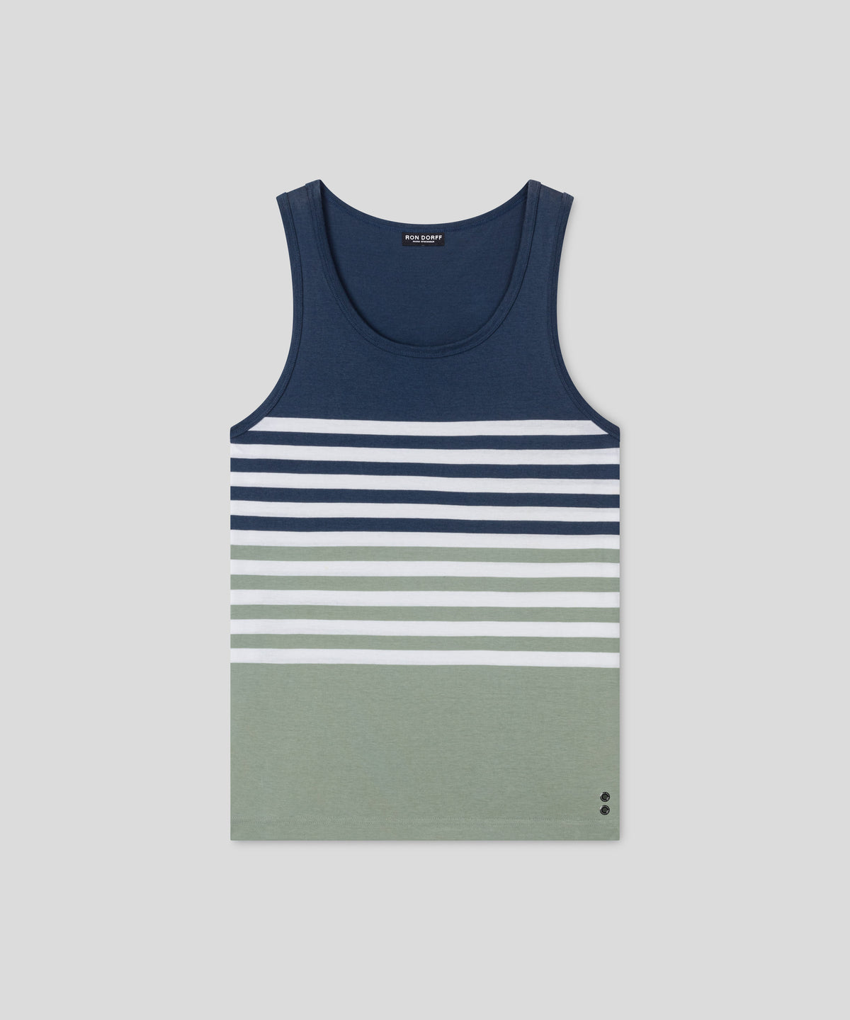 Organic Cotton Tank Top w. Stripes: Deep Ocean