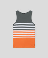 Organic Cotton Tank Top w. Stripes: Green Shadow