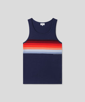 Débardeur en coton organique à rayures: Bleu marine