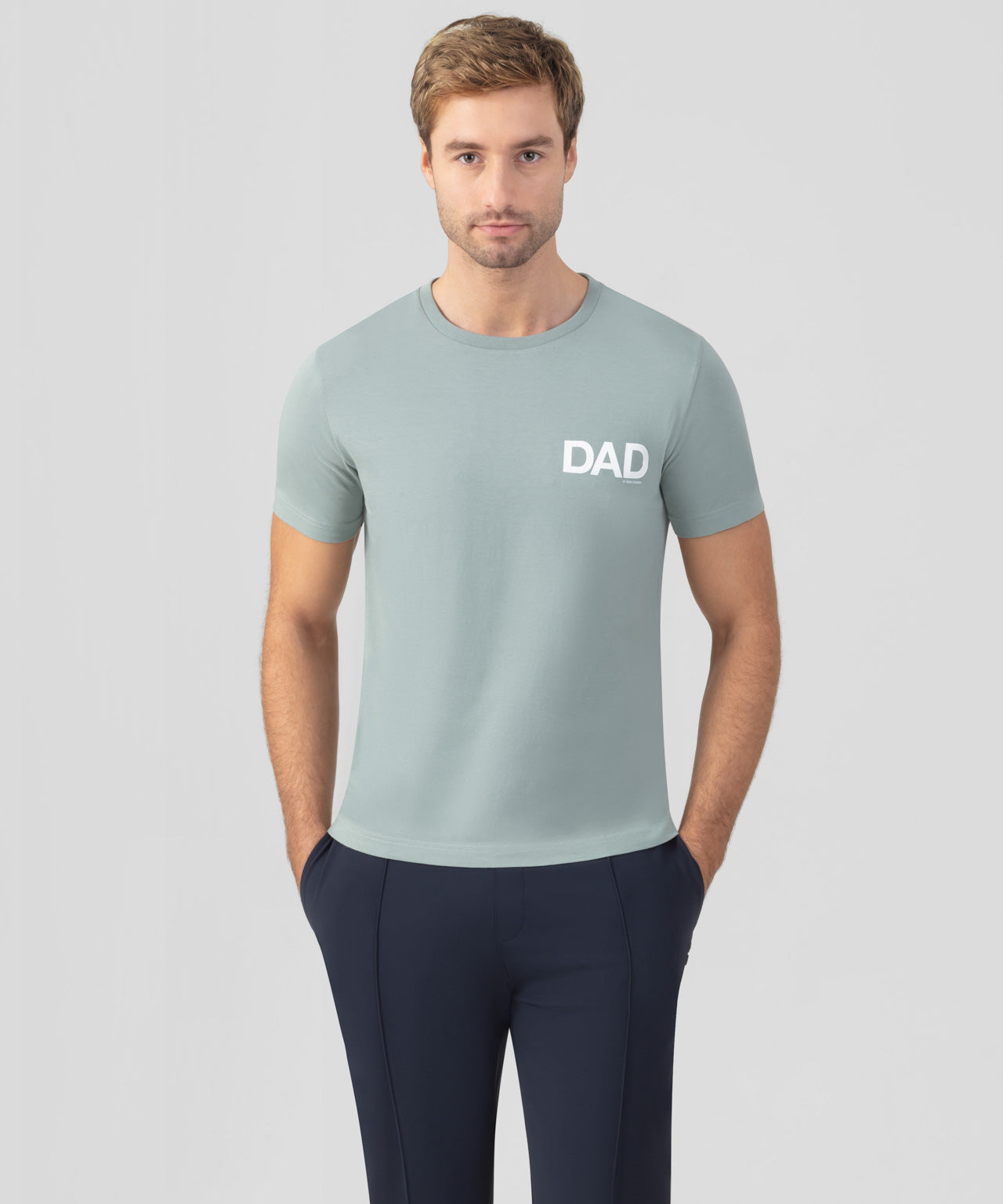 Organic Cotton T-Shirt "DAD": Aquamarine