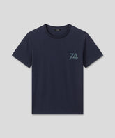 T-shirt en coton organique "74": Bleu marine
