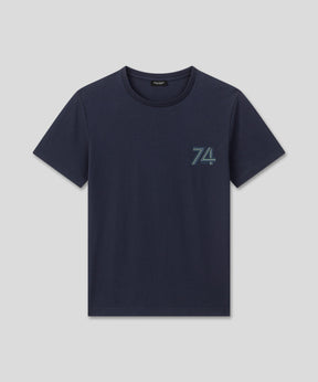 T-shirt en coton organique "74": Bleu marine
