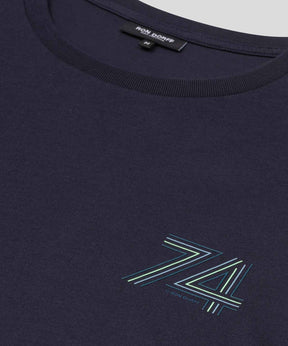 T-shirt en coton organique "74": Bleu marine