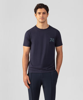 T-shirt en coton organique "74": Bleu marine