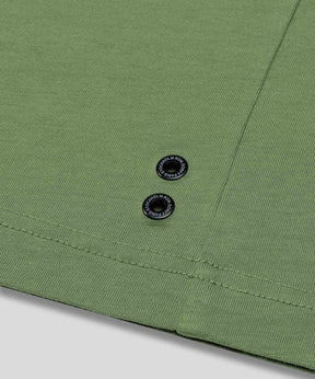 T-shirt sans manches en coton organique à rayures diagonales: Vert cactus