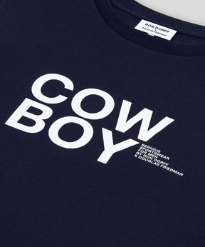 Organic Cotton Sleeveless T-Shirt "COW BOY": Navy