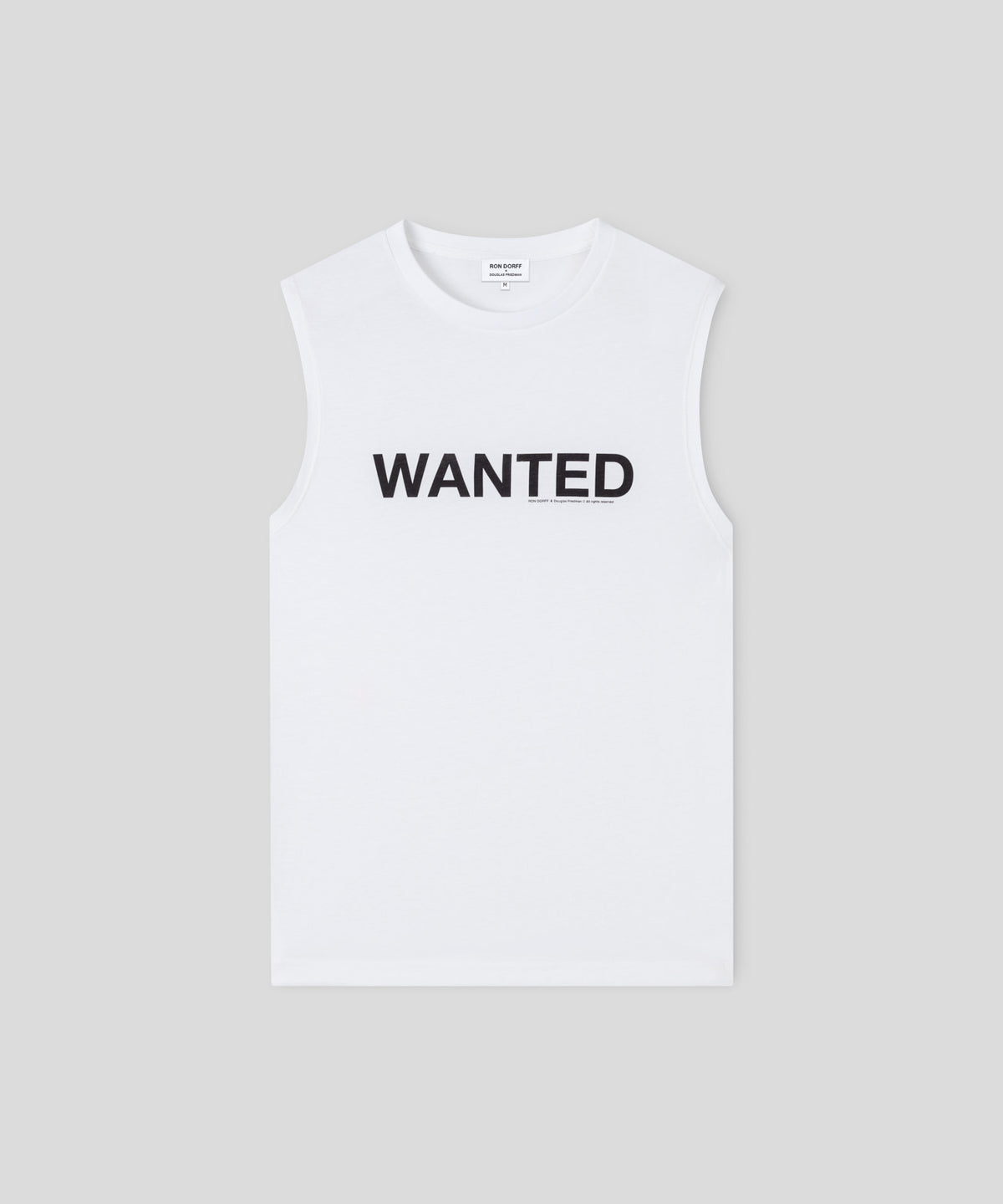Organic Cotton Sleeveless T-Shirt "WANTED": White