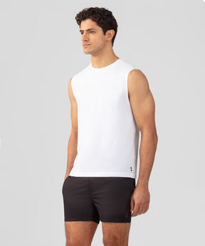 Organic Cotton Sleeveless T-Shirt "74": White