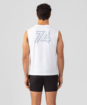 Organic Cotton Sleeveless T-Shirt "74": White