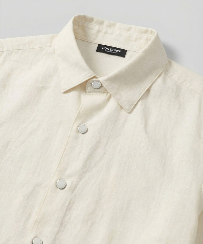 Chemise en coton et lin: Écru