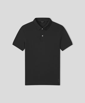 Polo en filet de coton: Noir