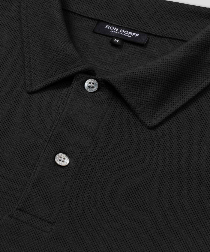 Polo en mesh: Noir