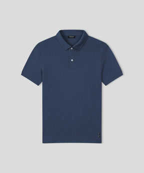 Polo en filet de coton: Bleu océan