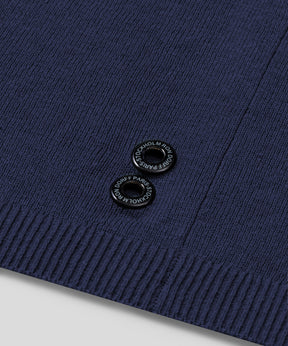 Cotton-Linen Polo: Deep Ocean