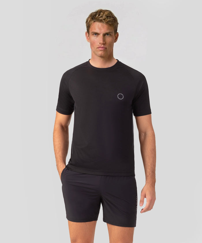 T-shirt de sport avec passepoil réfléchissant: Noir
