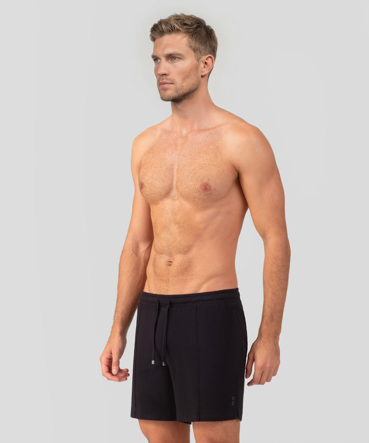 Baumwoll Modal Home-Shorts: Schwarz