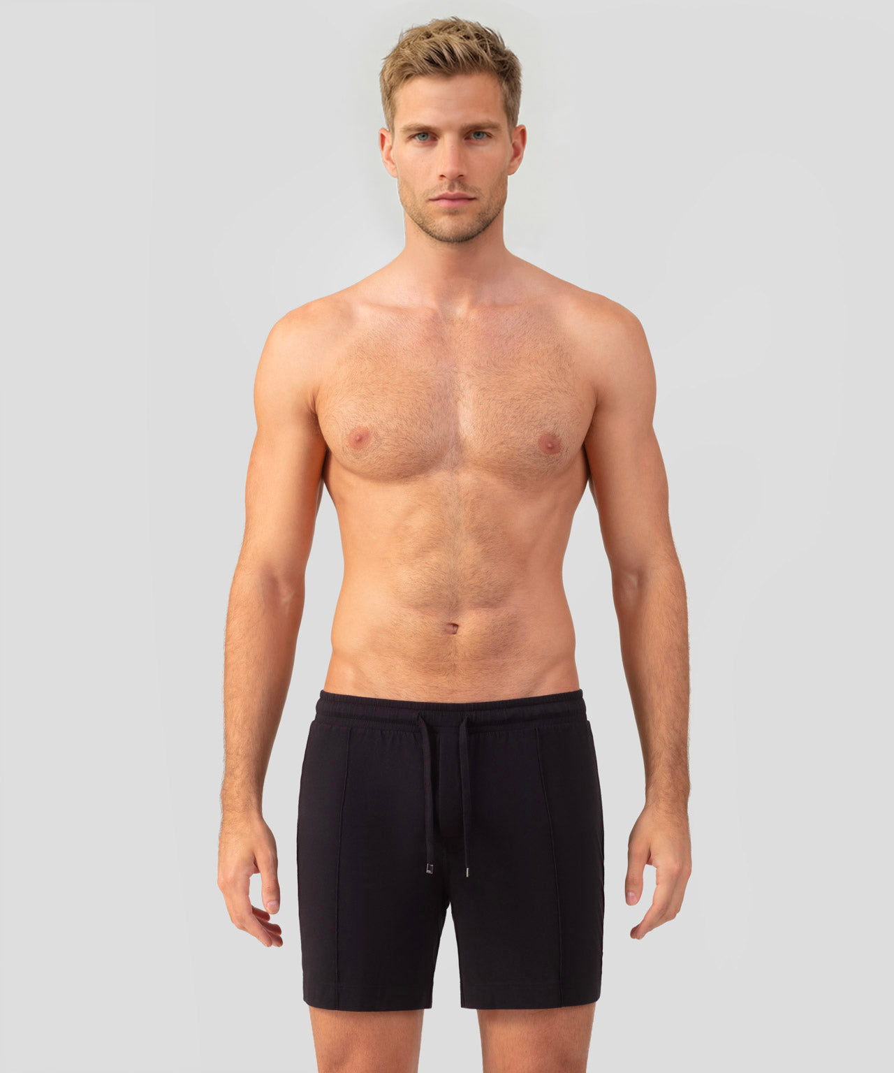 Baumwoll Modal Home-Shorts: Schwarz