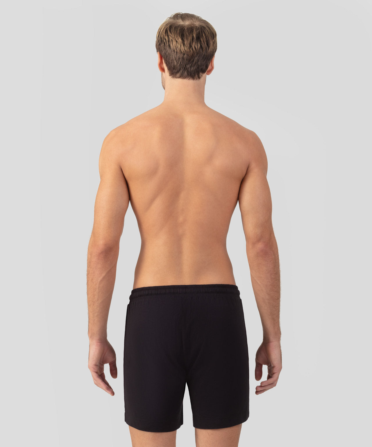 Baumwoll Modal Home-Shorts: Schwarz