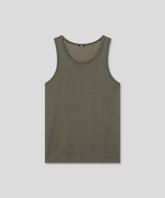 Cotton Mesh Tank Top: Military Green