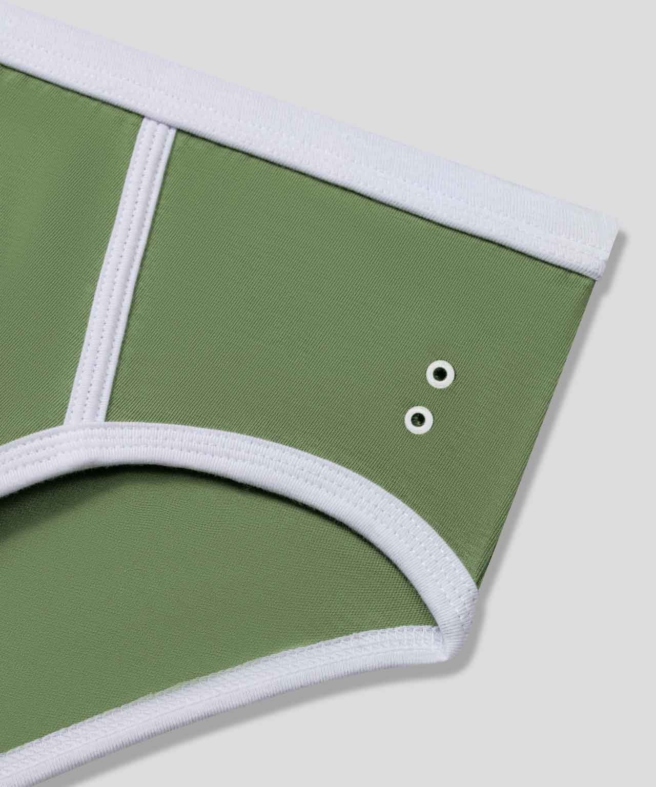 Slip Y-Front à bandes: Vert cactus