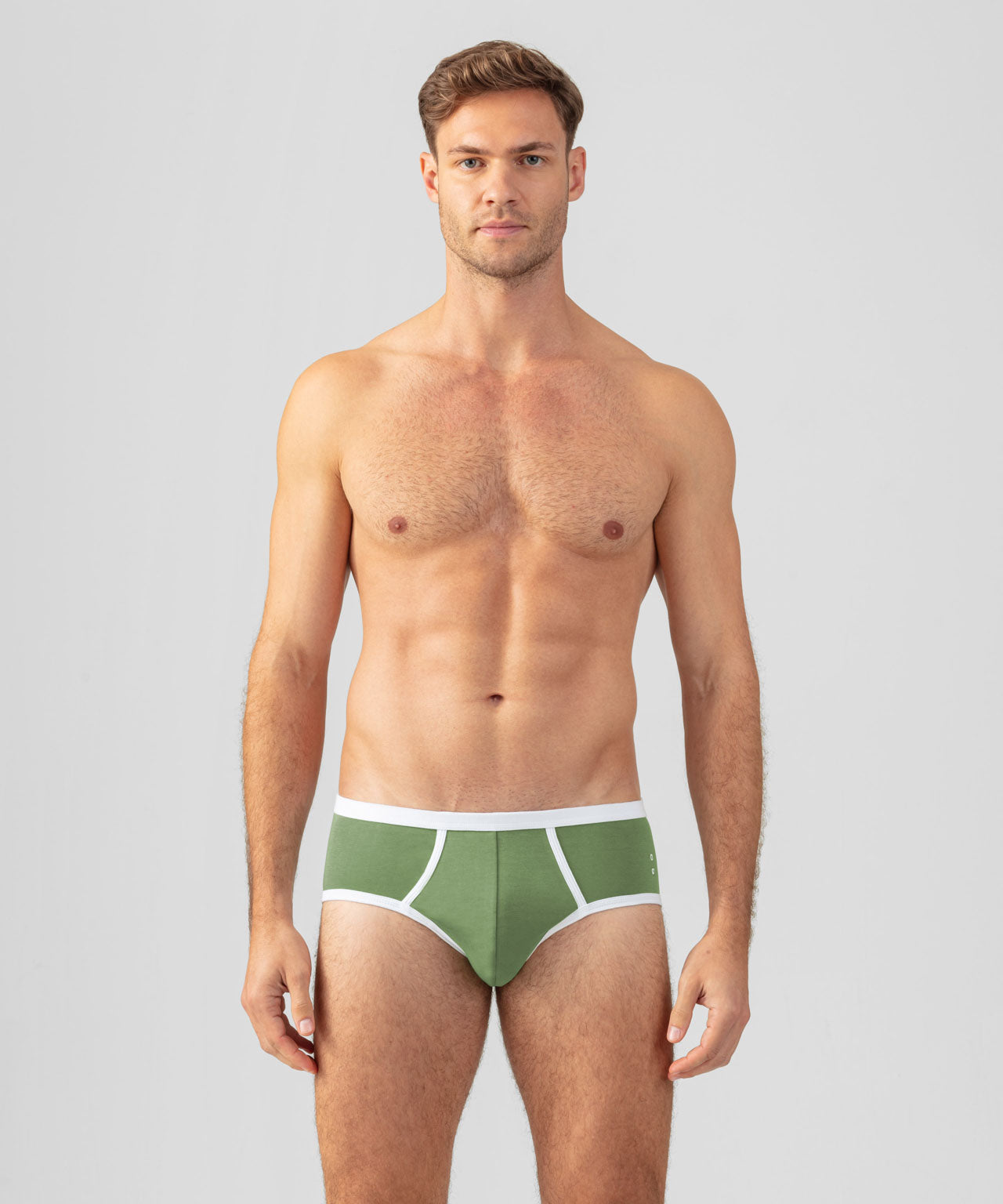 Slip Y-Front à bandes: Vert cactus