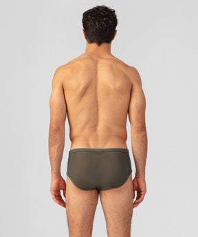 Slip Y-front en filet de coton: Vert militaire