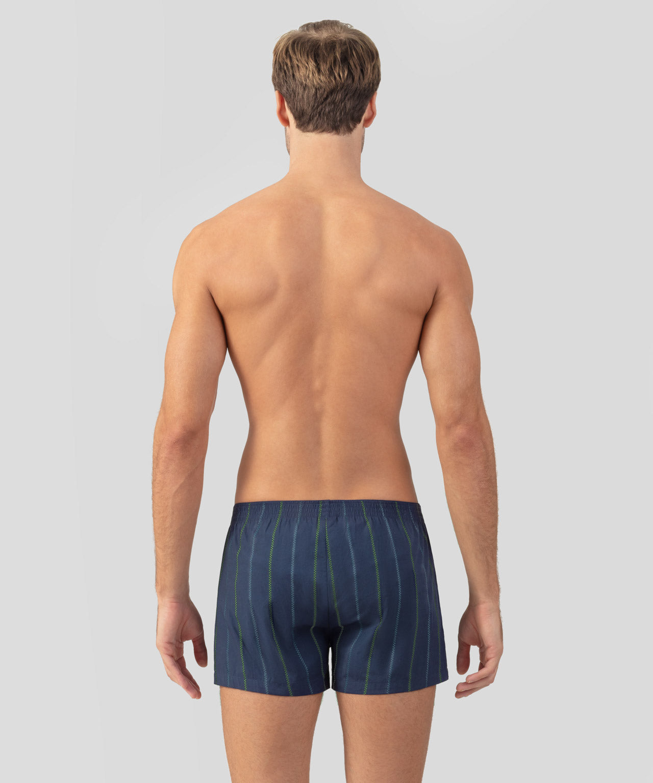 Boxer Shorts w. Fisherman Stripes: Deep Ocean