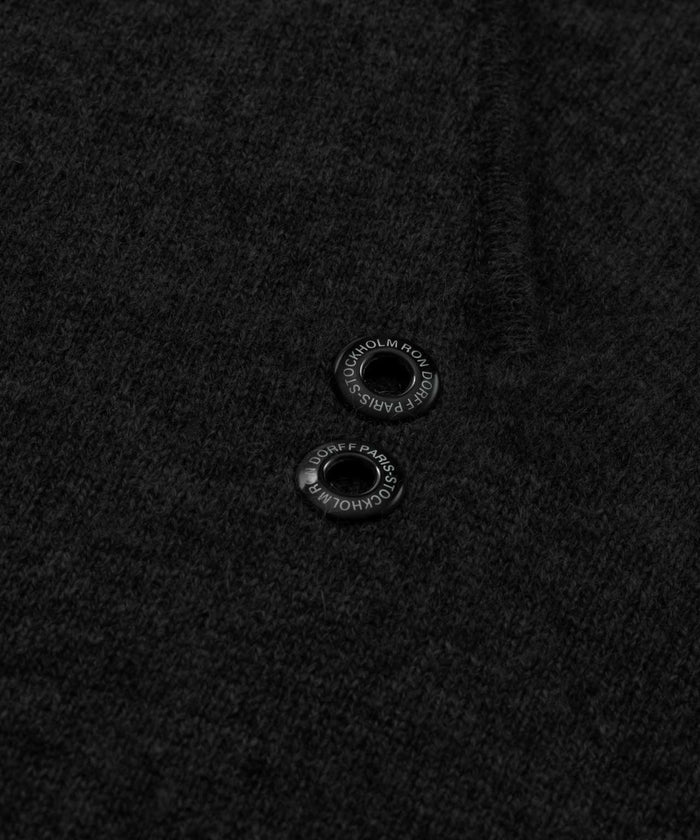 Pull à capuche zippé en cachemire: Noir