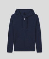 Cashmere Zipped Hoodie: Navy