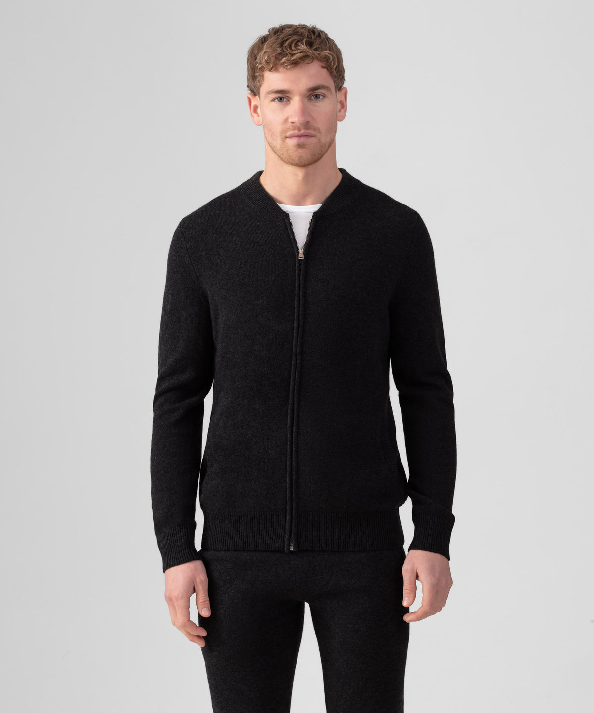 Cashmere Tennis Jacket: Black