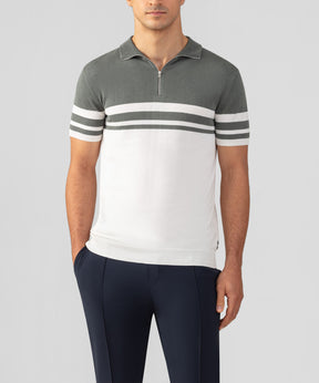 Polo en coton et soie bicolore: Vert ombré