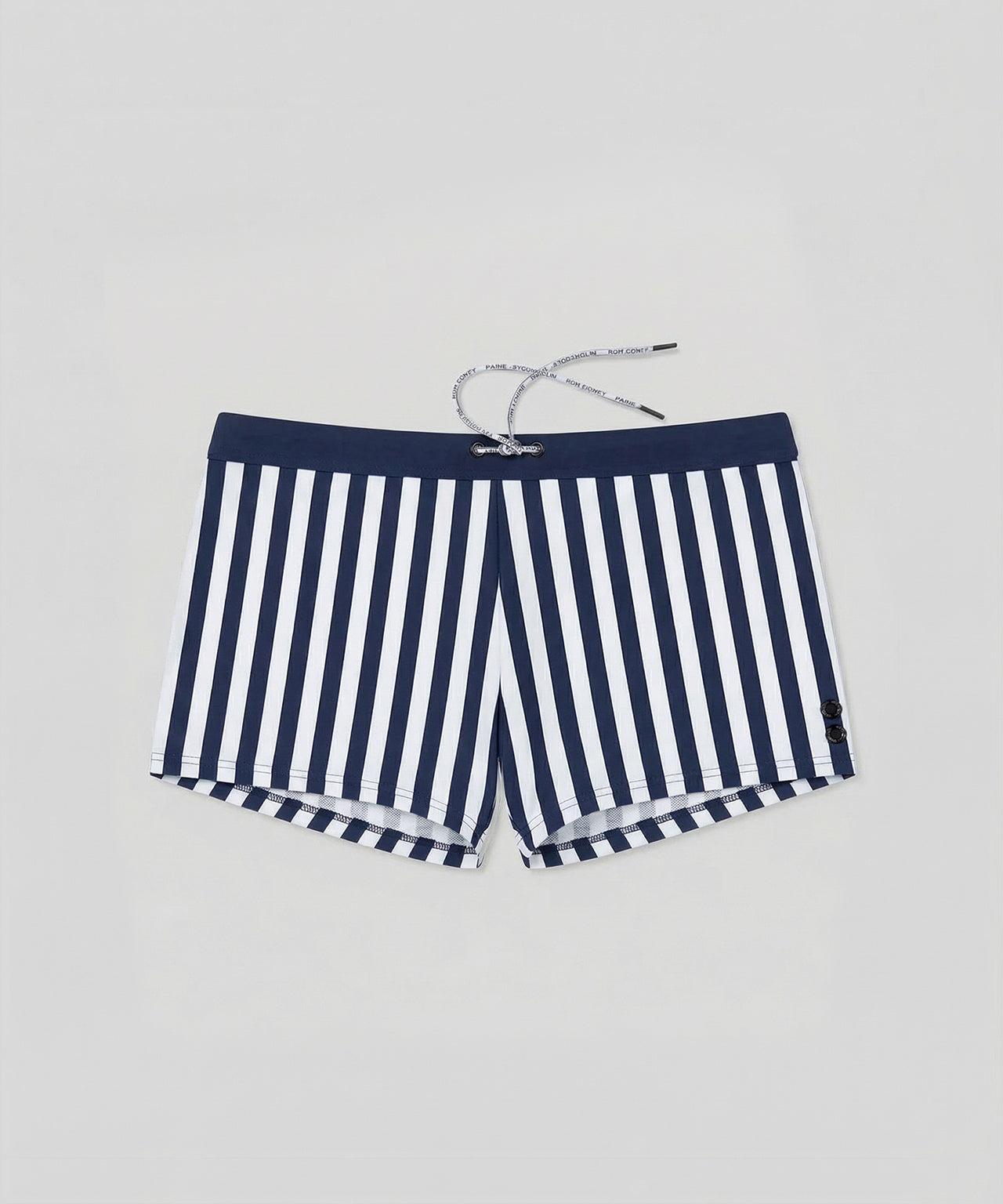 Short de bain à rayures verticales et taille élastique : Marine/Blanc