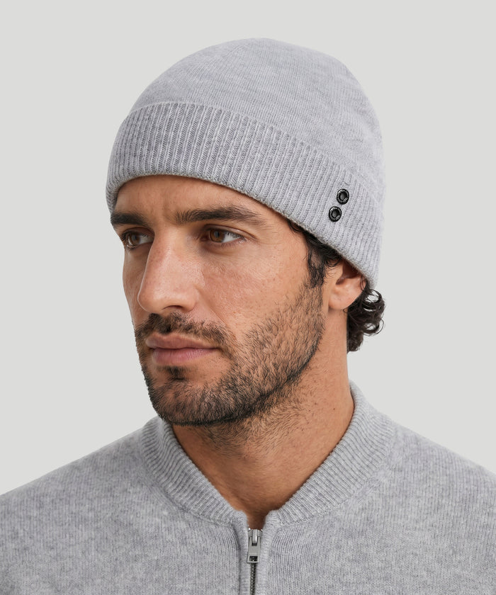 Bonnet en cachemire : Gris chiné