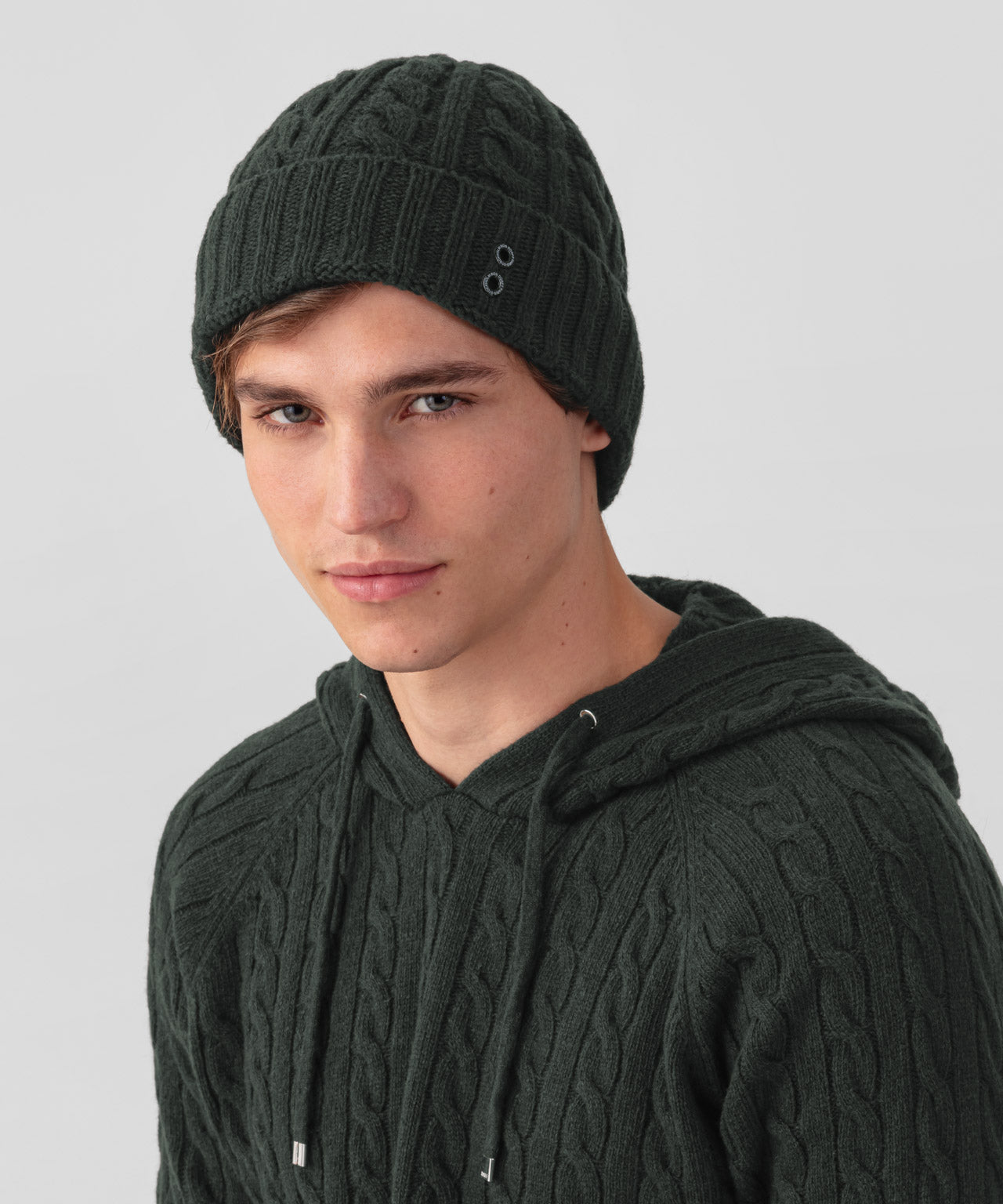 Wool Cashmere Telemark Beanie: Dark Khaki
