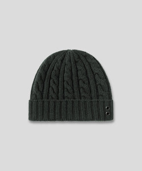 Wool Cashmere Telemark Beanie: Dark Khaki