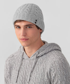 Wool Cashmere Telemark Beanie: Grey Melange